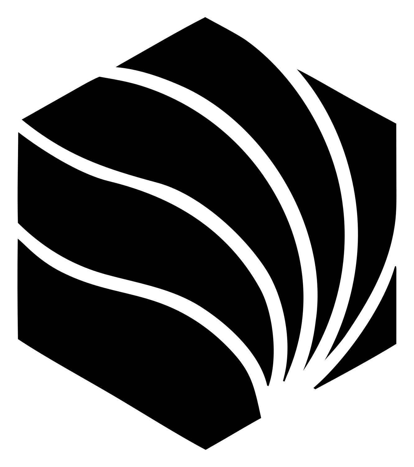 Hexagon Shell Fan Mark #ffffff/#000000