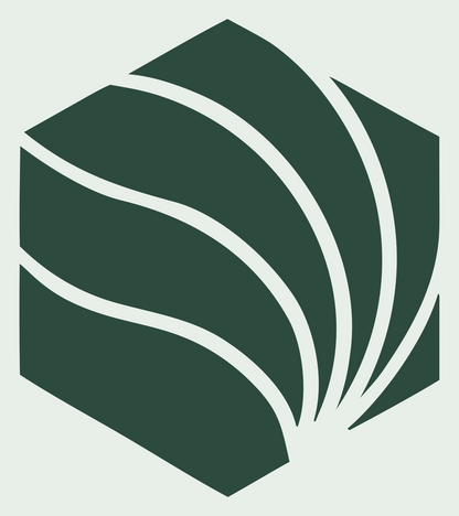 Hexagon Shell Fan Mark #e8efe9/#2d4a3e