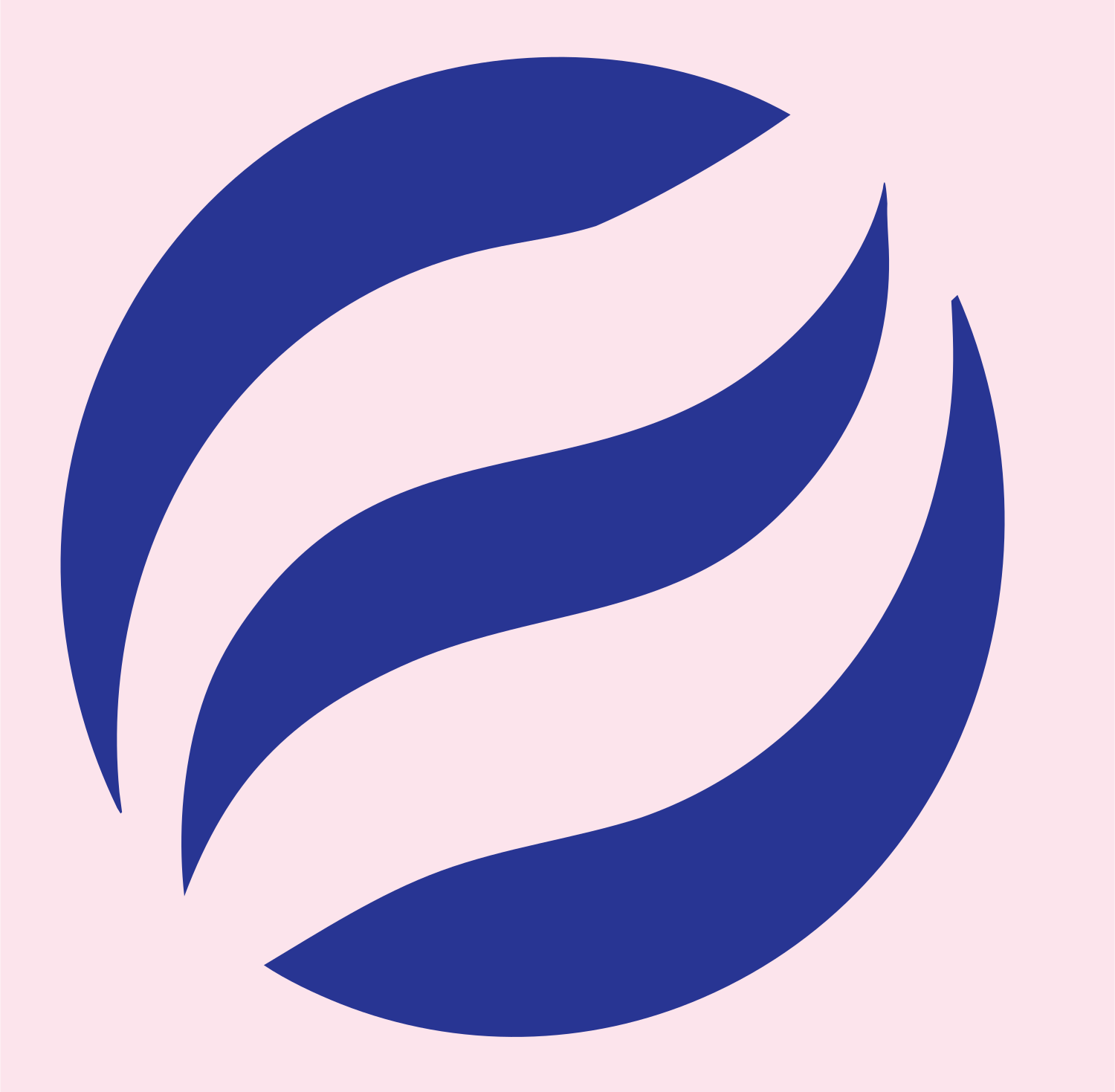 Negative Space Flame Globe Mark #fce4ec/#283593