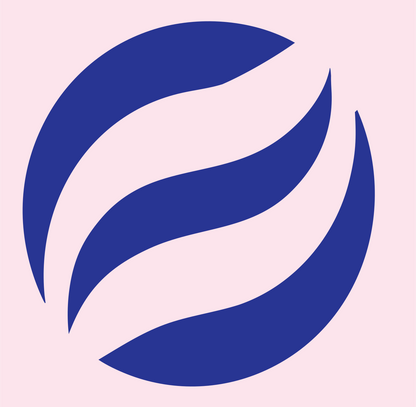 Negative Space Flame Globe Mark #fce4ec/#283593