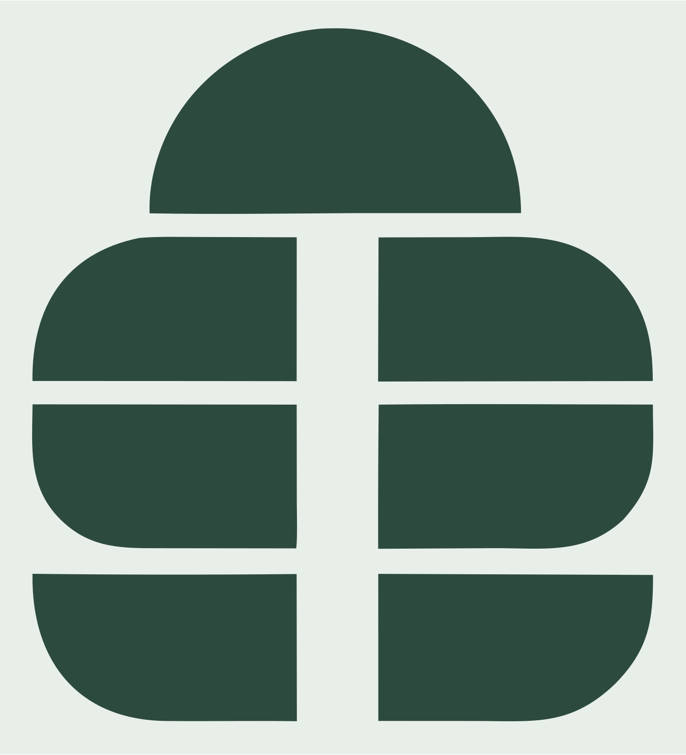 Chunky Grid Globe Mark #e8efe9/#2d4a3e