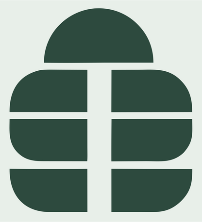Chunky Grid Globe Mark #e8efe9/#2d4a3e