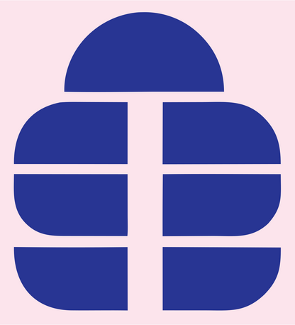 Chunky Grid Globe Mark #fce4ec/#283593