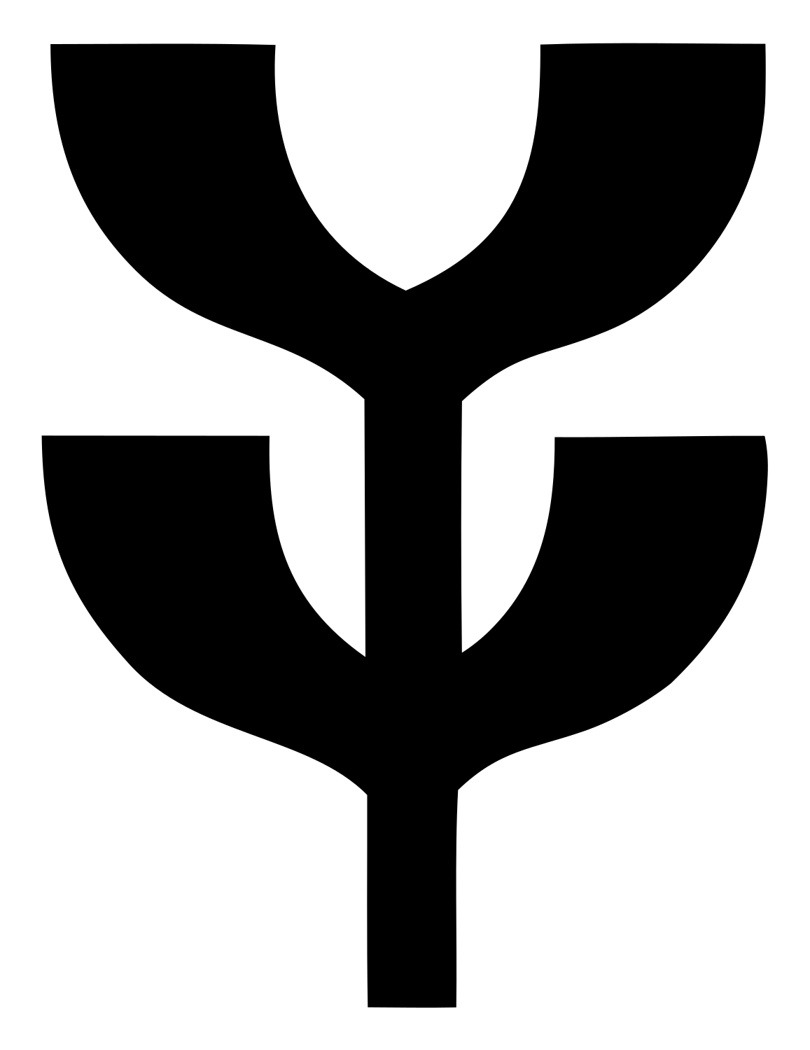 Chunky Sprouting Plant Emblem #ffffff/#000000