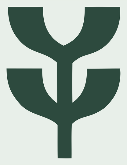 Chunky Sprouting Plant Emblem #e8efe9/#2d4a3e