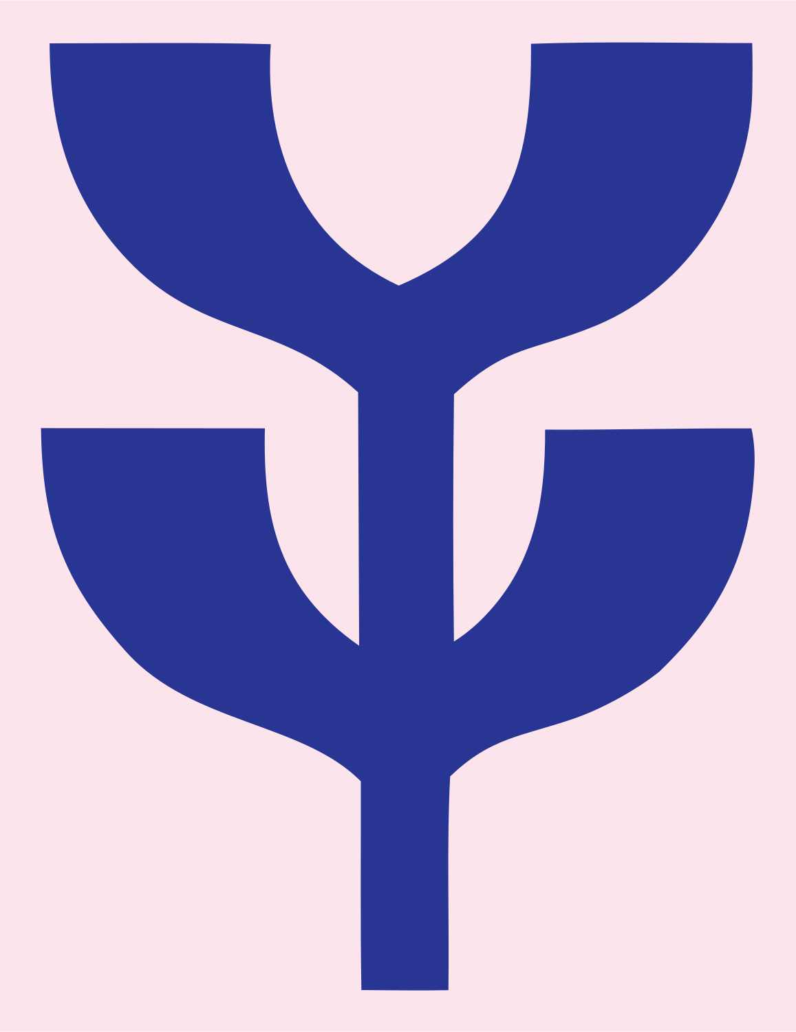 Chunky Sprouting Plant Emblem #fce4ec/#283593