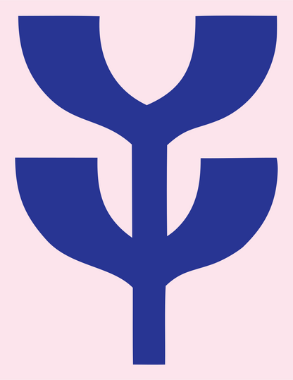 Chunky Sprouting Plant Emblem #fce4ec/#283593