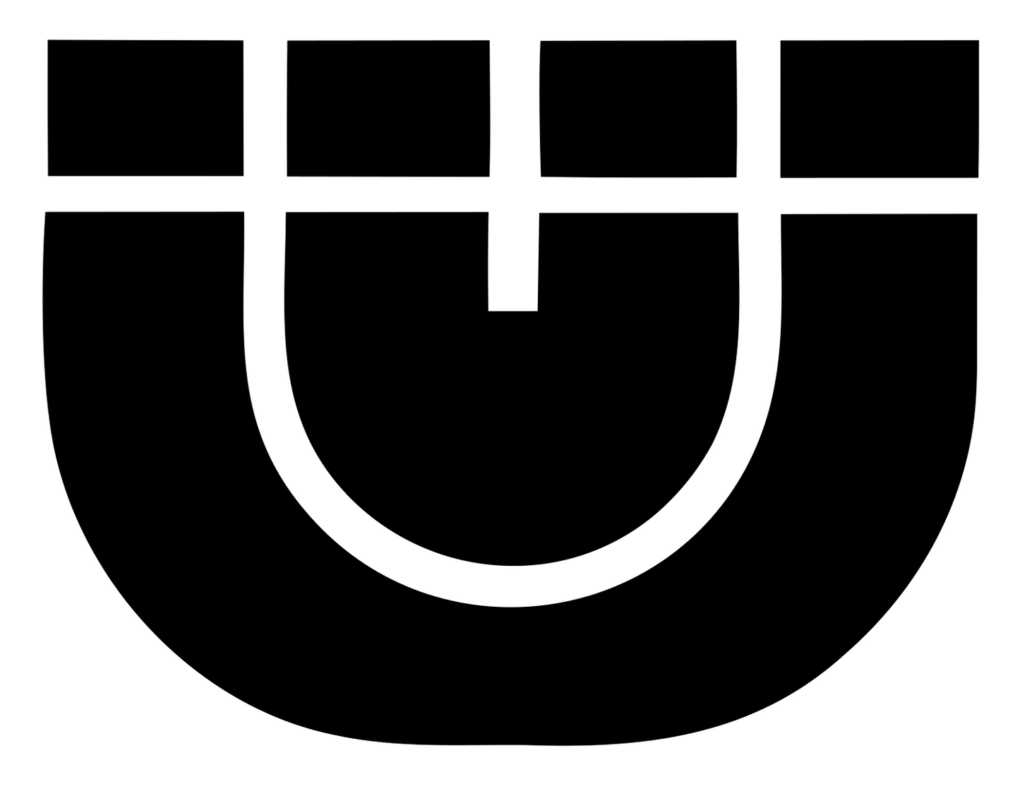 Bold Horseshoe Magnet Emblem #ffffff/#000000