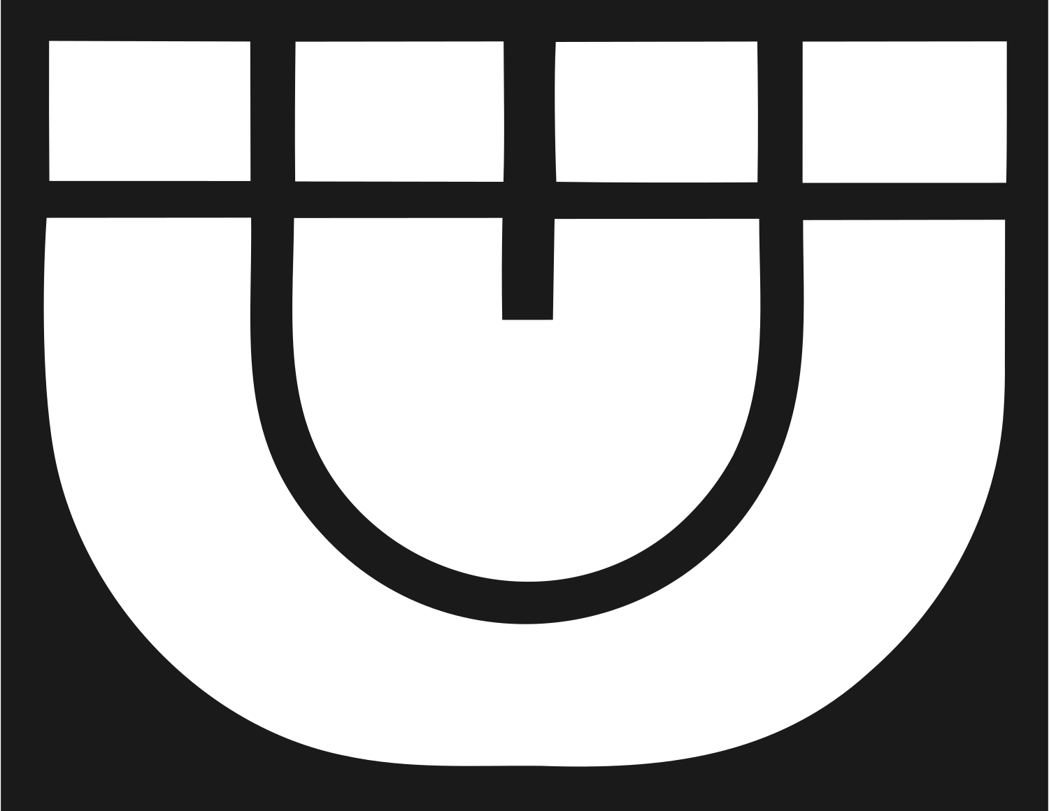 Bold Horseshoe Magnet Emblem #1a1a1a/#ffffff