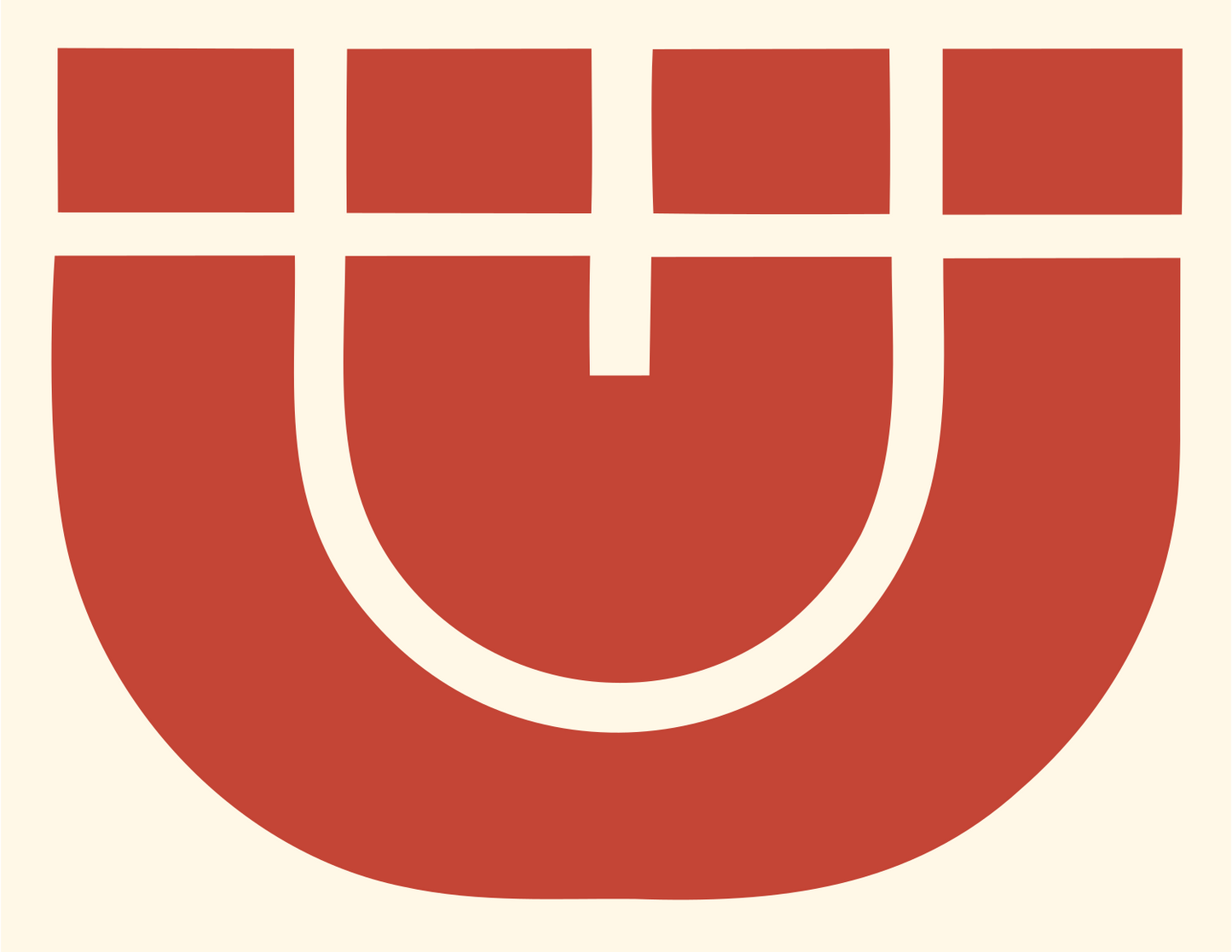 Bold Horseshoe Magnet Emblem #fff8e7/#c44536