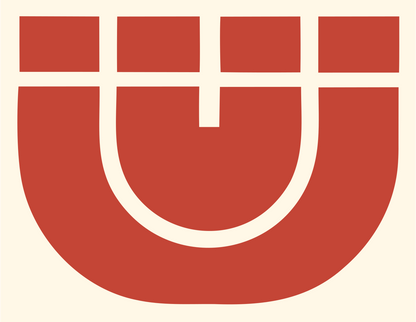 Bold Horseshoe Magnet Emblem #fff8e7/#c44536