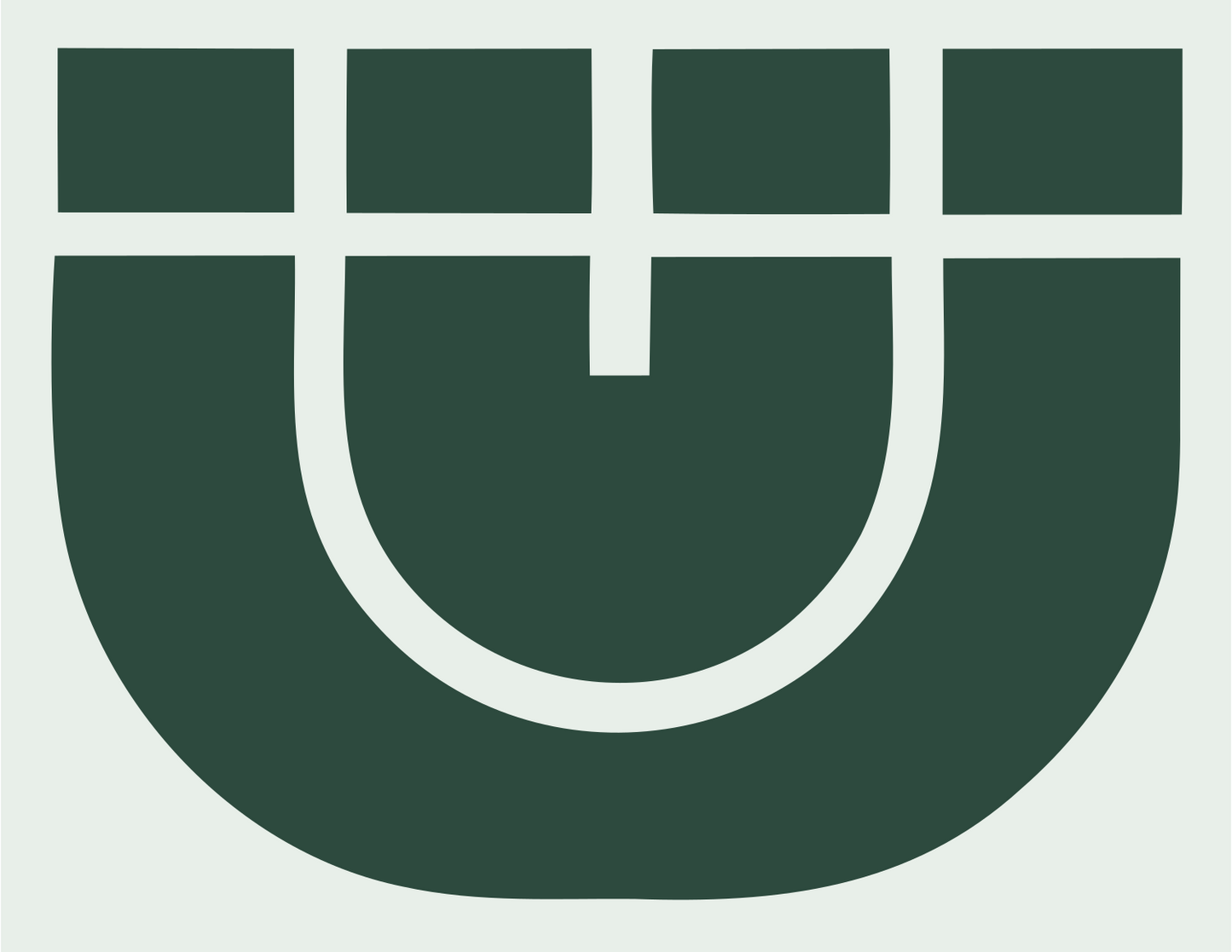 Bold Horseshoe Magnet Emblem #e8efe9/#2d4a3e