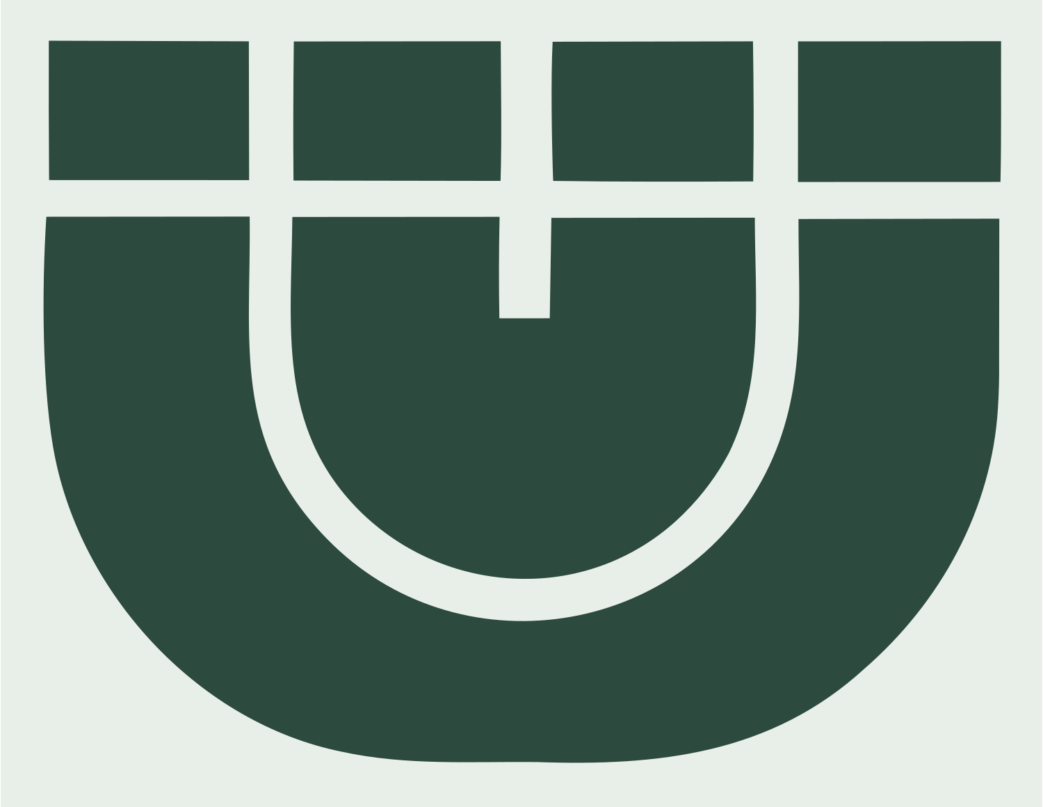 Bold Horseshoe Magnet Emblem #e8efe9/#2d4a3e