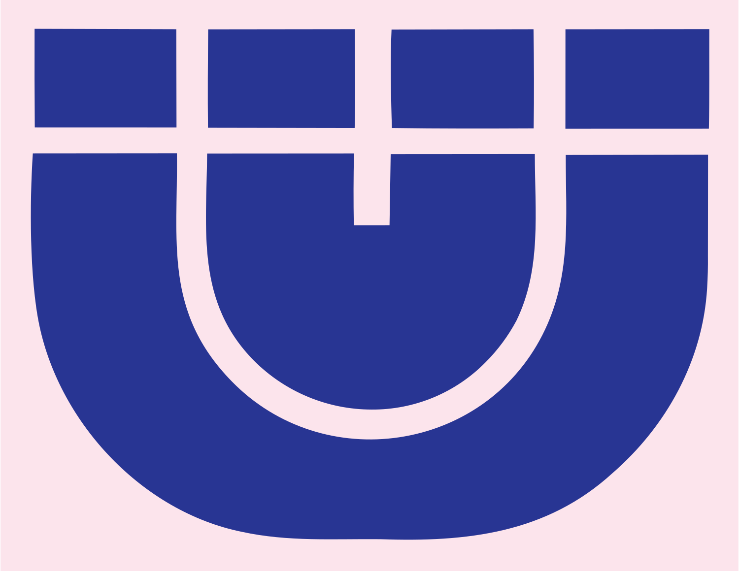 Bold Horseshoe Magnet Emblem #fce4ec/#283593