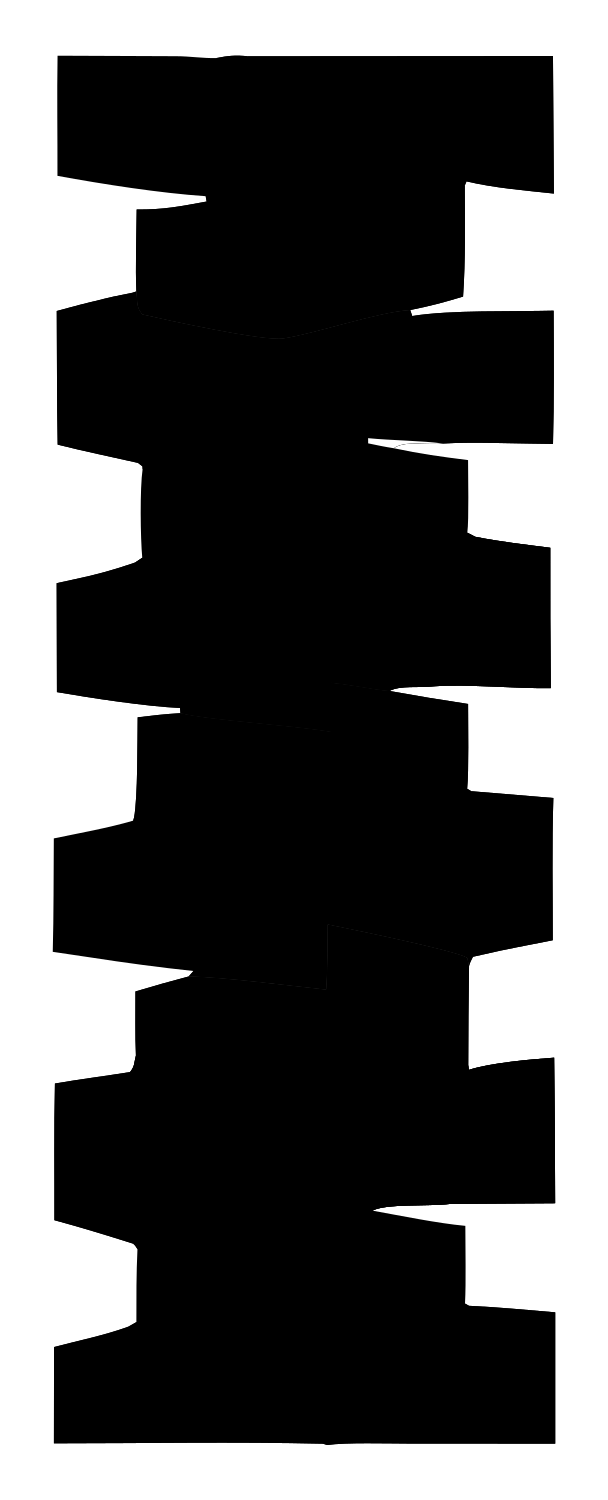 Blocky Column Stack Emblem #ffffff/#000000