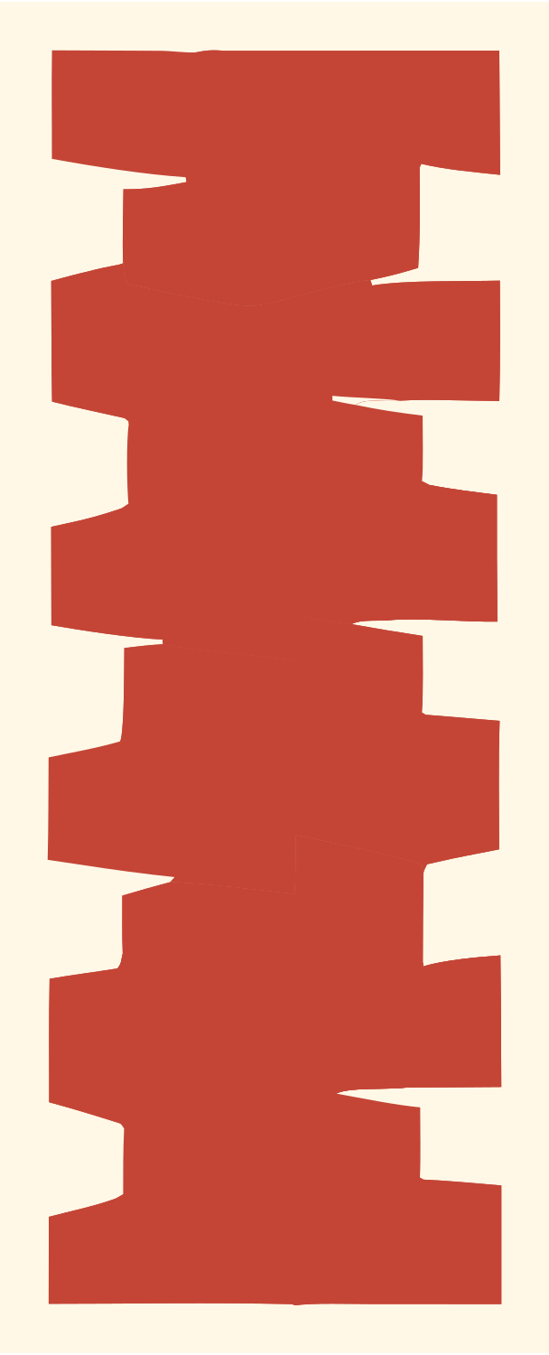 Blocky Column Stack Emblem #fff8e7/#c44536