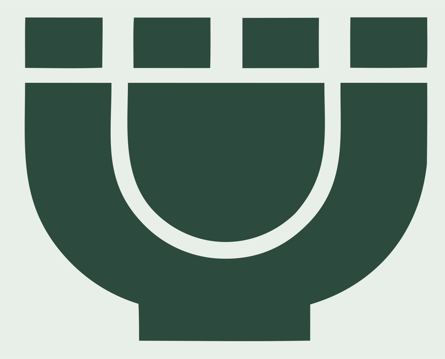 Bold Magnet Bowl Emblem #e8efe9/#2d4a3e