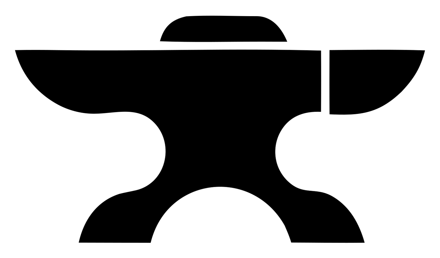 Bold Anvil Negative Space Icon #ffffff/#000000