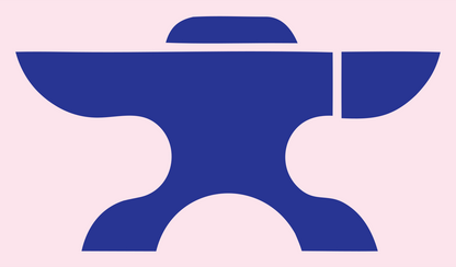 Bold Anvil Negative Space Icon #fce4ec/#283593