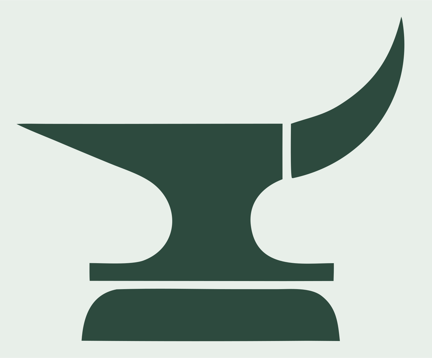 Bold Anvil Horned Mark #e8efe9/#2d4a3e