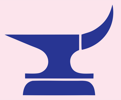 Bold Anvil Horned Mark #fce4ec/#283593