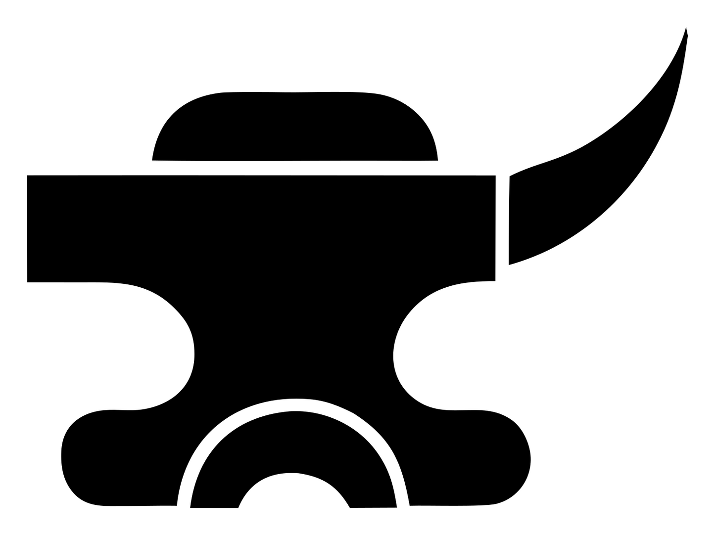 Bold Horned Anvil Emblem #ffffff/#000000