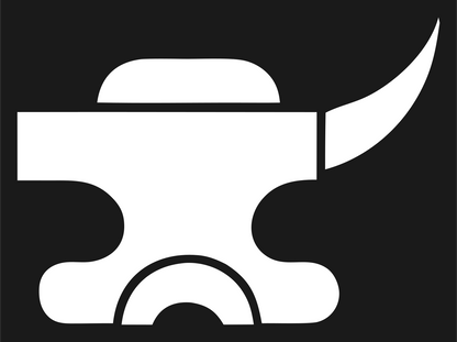 Bold Horned Anvil Emblem #1a1a1a/#ffffff