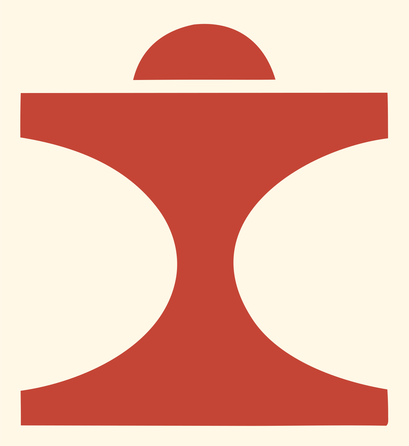 Bold Anvil Dome Crest #fff8e7/#c44536