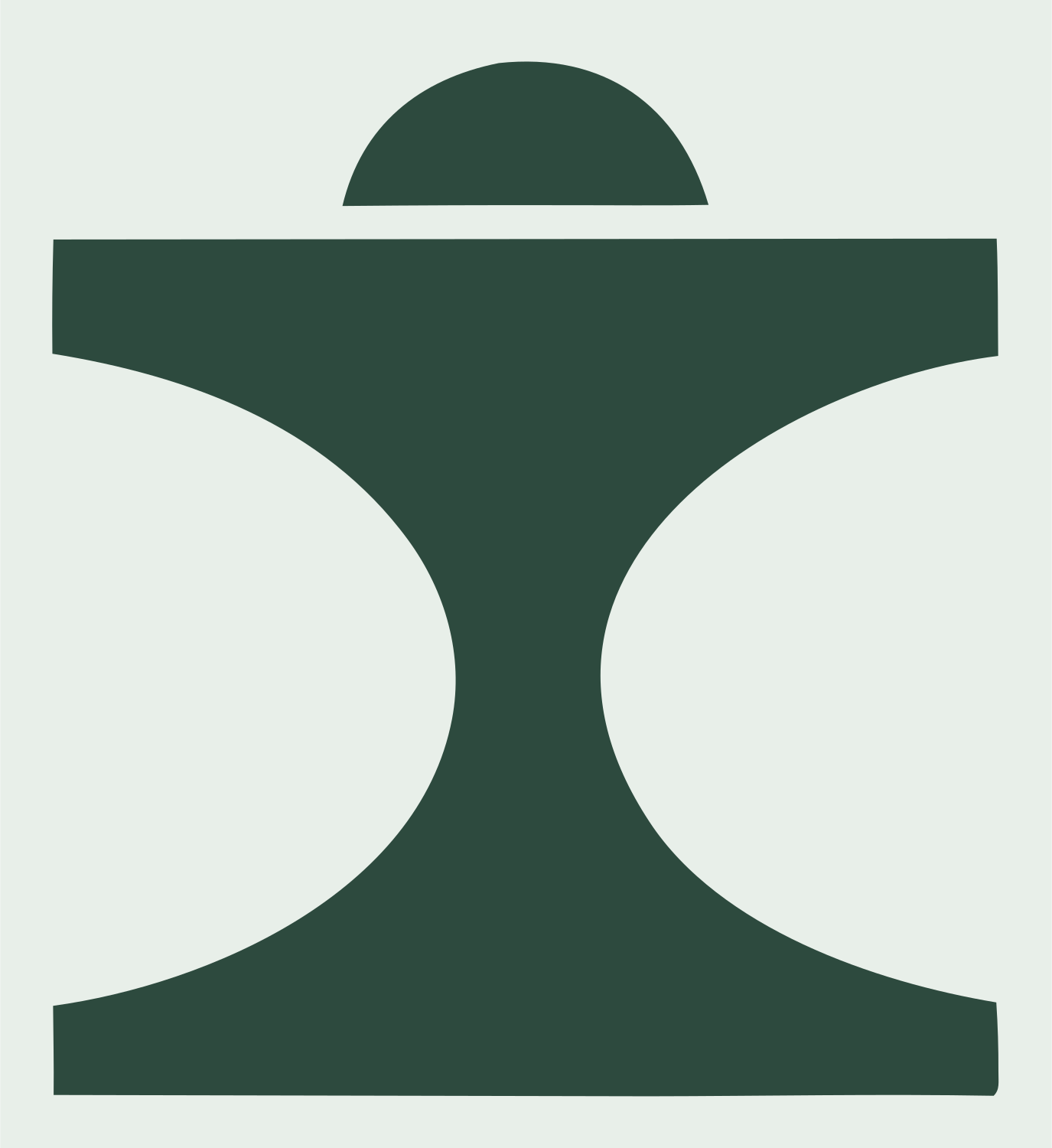 Bold Anvil Dome Crest #e8efe9/#2d4a3e