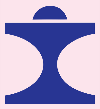 Bold Anvil Dome Crest #fce4ec/#283593