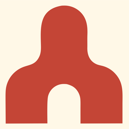 Minimalist Anvil Cutout Logo #fff8e7/#c44536