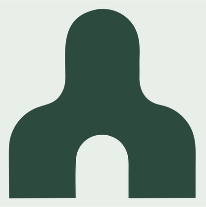 Minimalist Anvil Cutout Logo #e8efe9/#2d4a3e