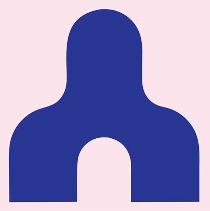 Minimalist Anvil Cutout Logo #fce4ec/#283593