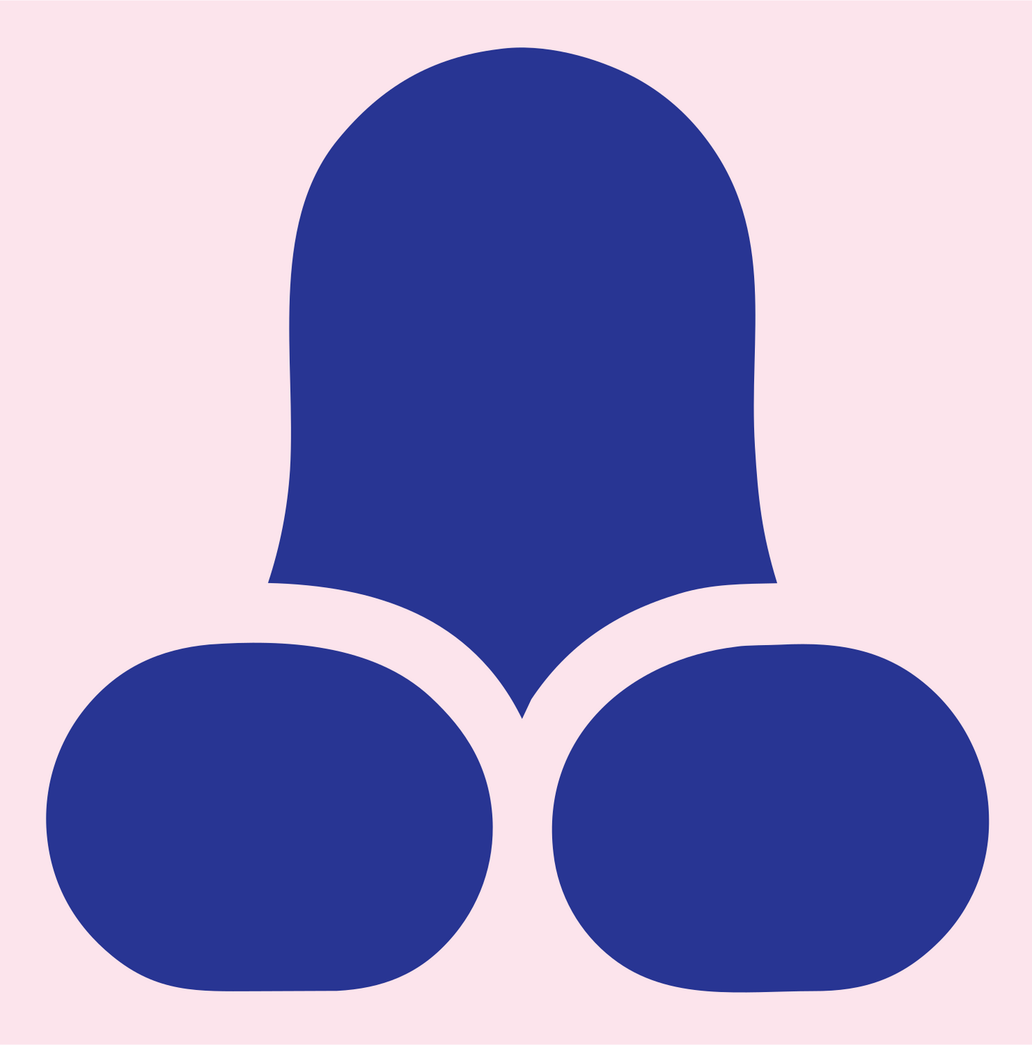 Bold Anvil Triple Form Badge #fce4ec/#283593