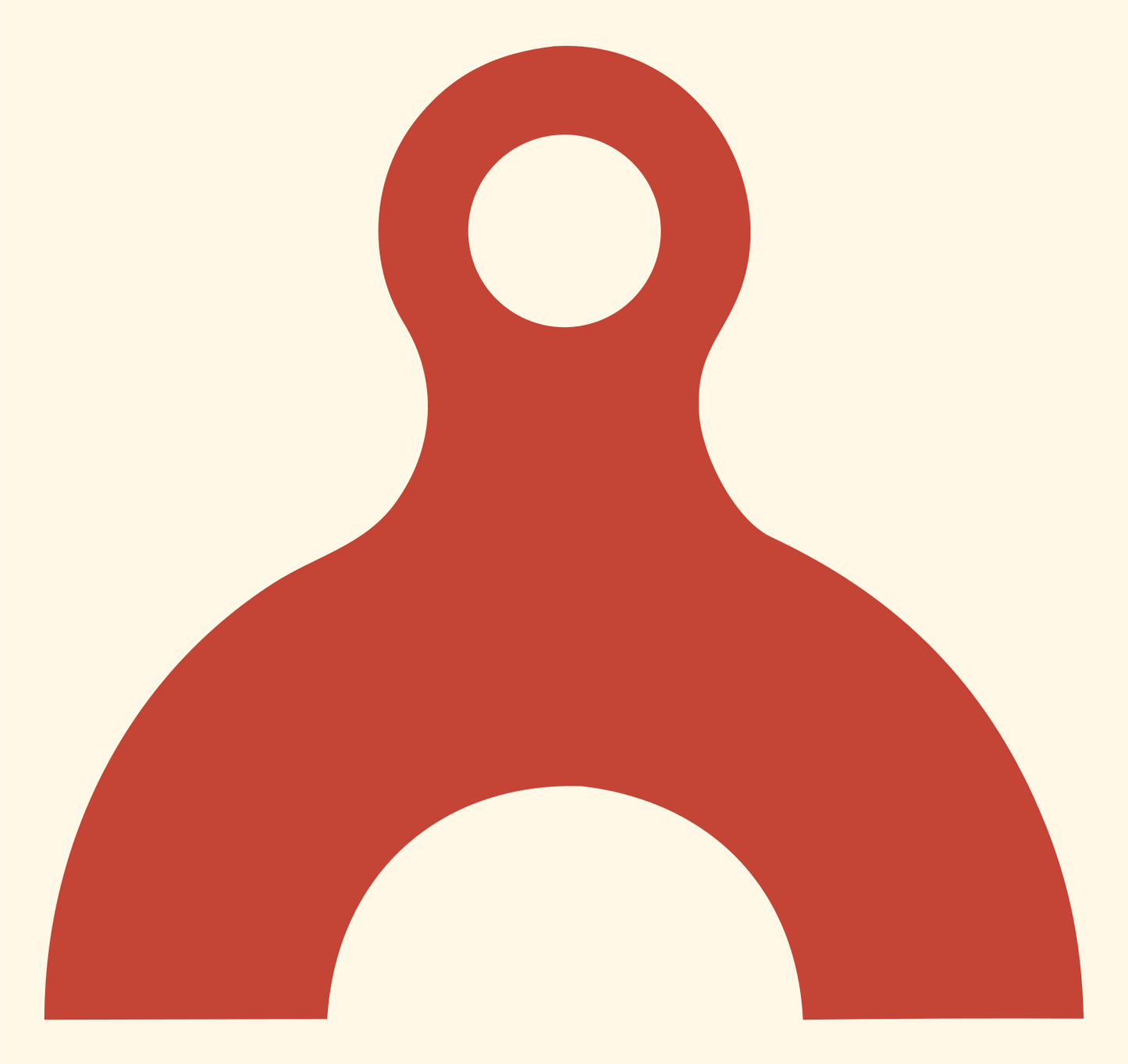 Bold Anvil Ring Top Logo #fff8e7/#c44536