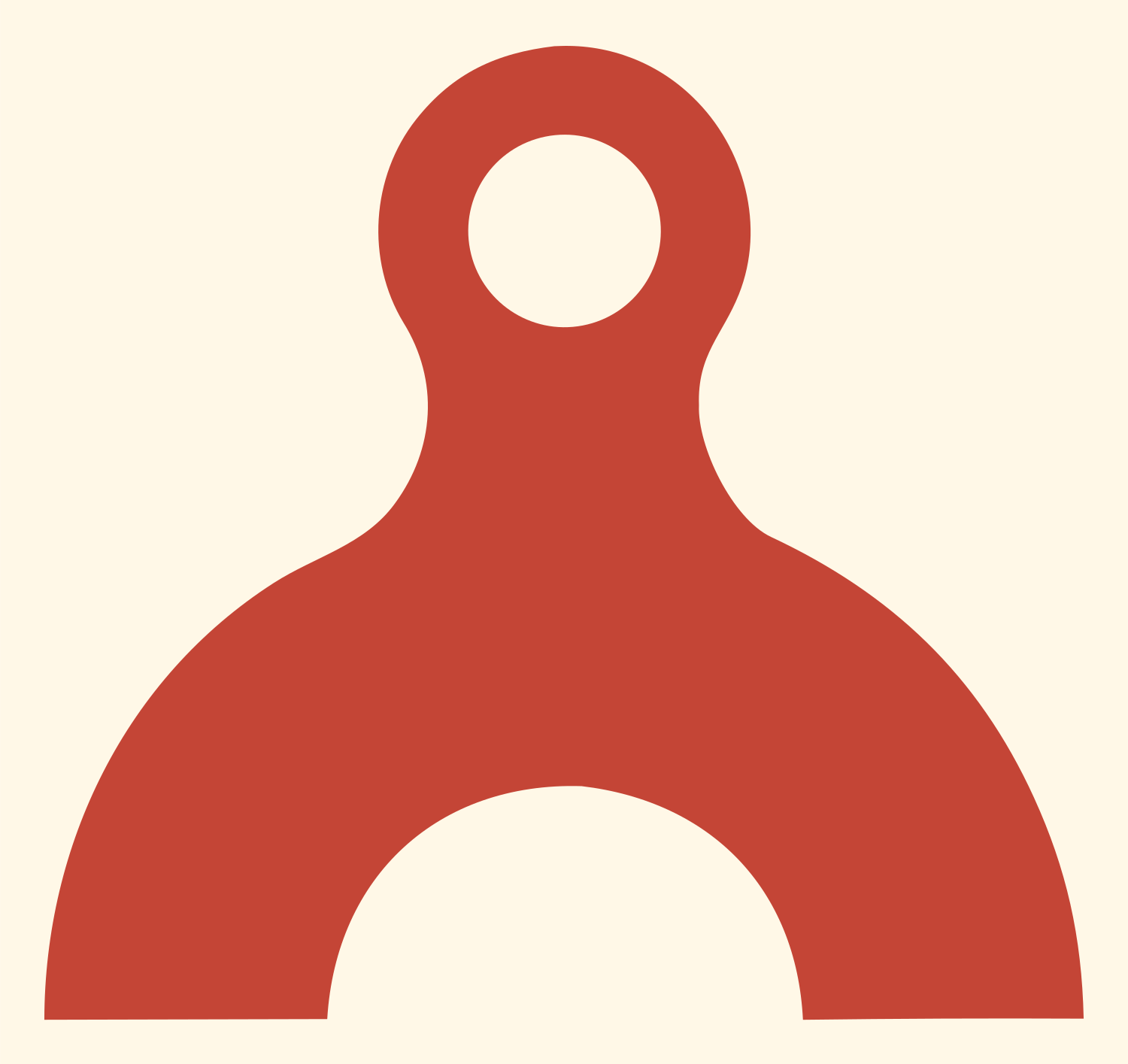 Bold Anvil Ring Top Logo #fff8e7/#c44536