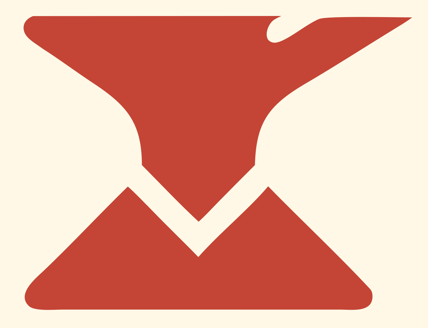 Bold Anvil Mountain Base Logo #fff8e7/#c44536