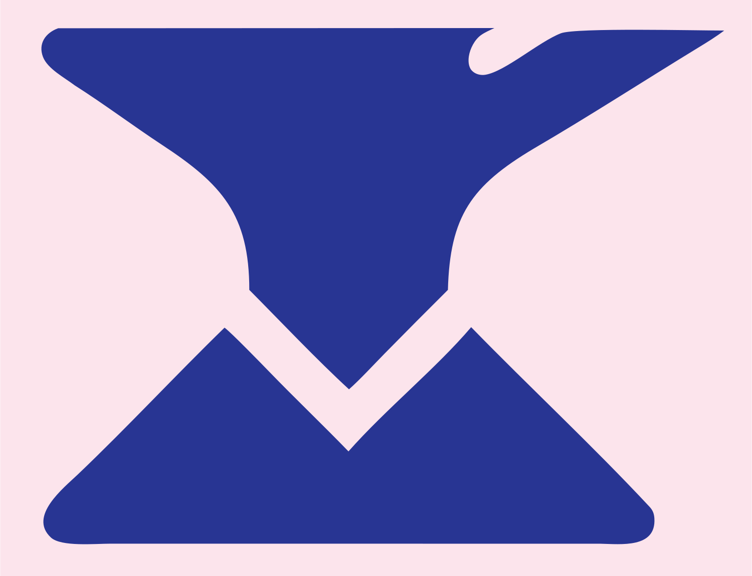 Bold Anvil Mountain Base Logo #fce4ec/#283593