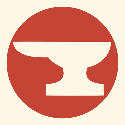 Anvil Circle Badge #fff8e7/#c44536