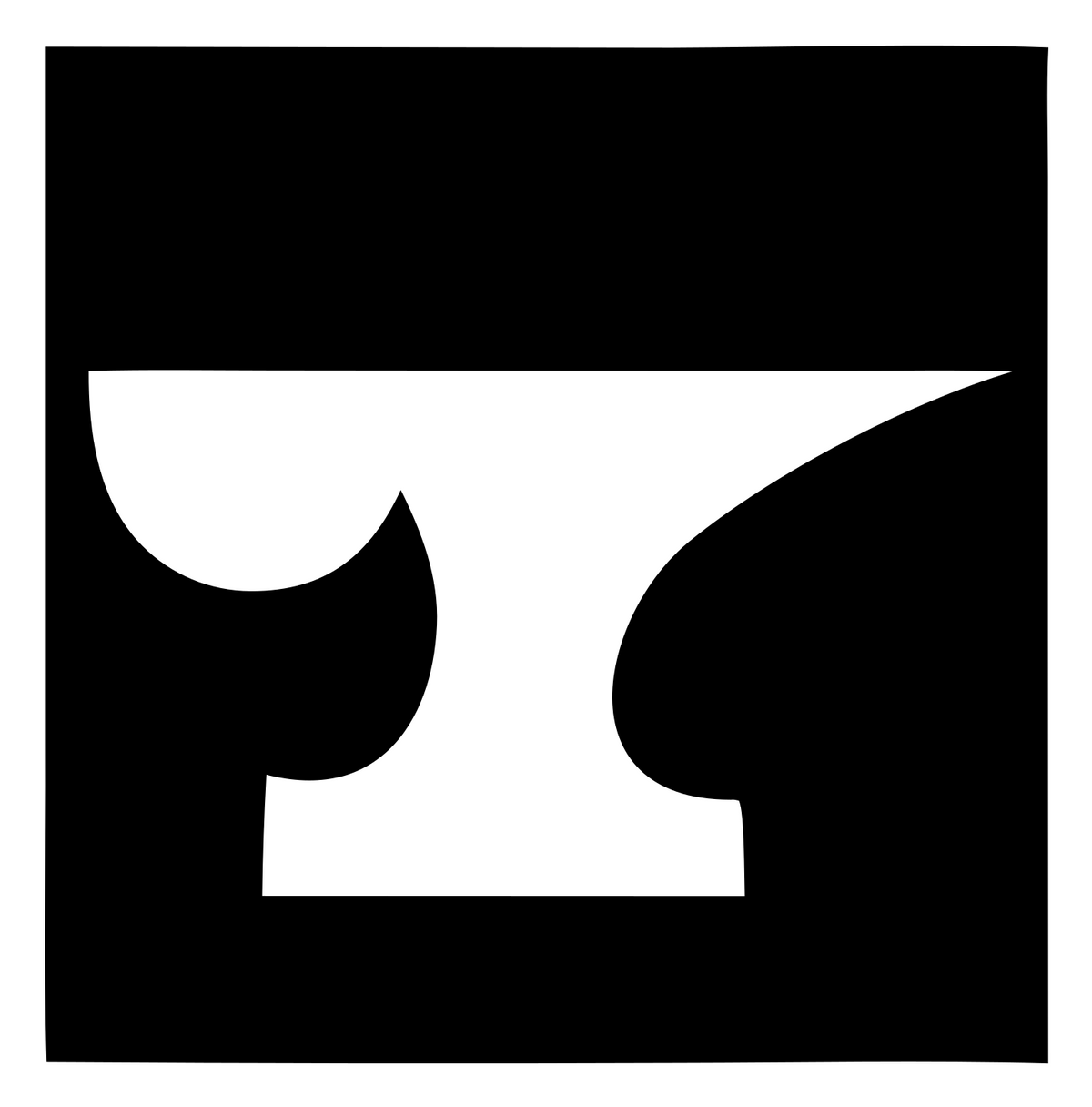 Negative Space Anvil Square Badge #ffffff/#000000