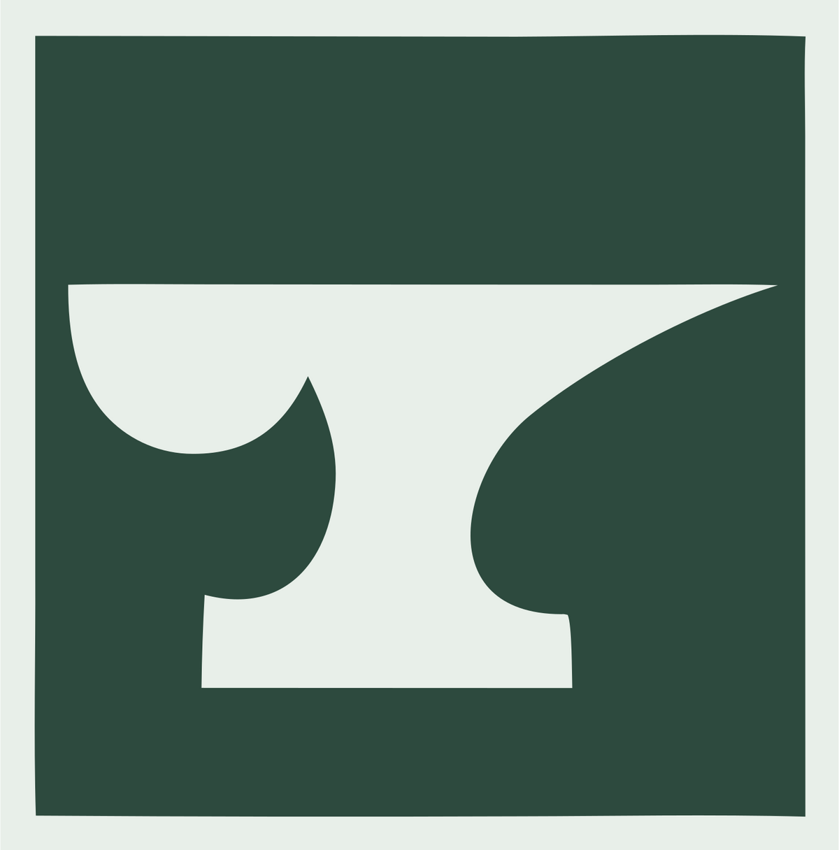 Negative Space Anvil Square Badge #e8efe9/#2d4a3e