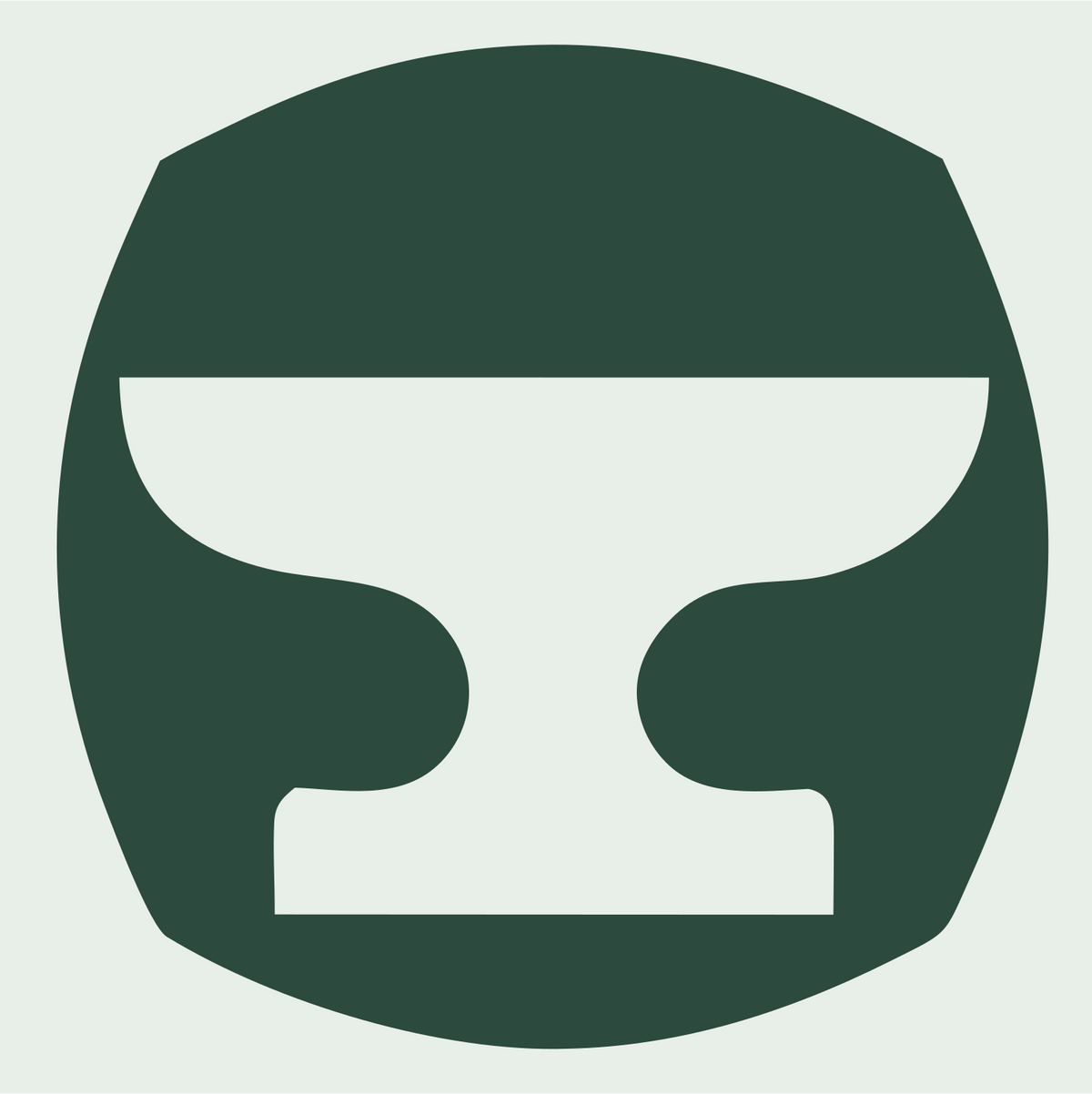 Negative Space Anvil Round Badge #e8efe9/#2d4a3e