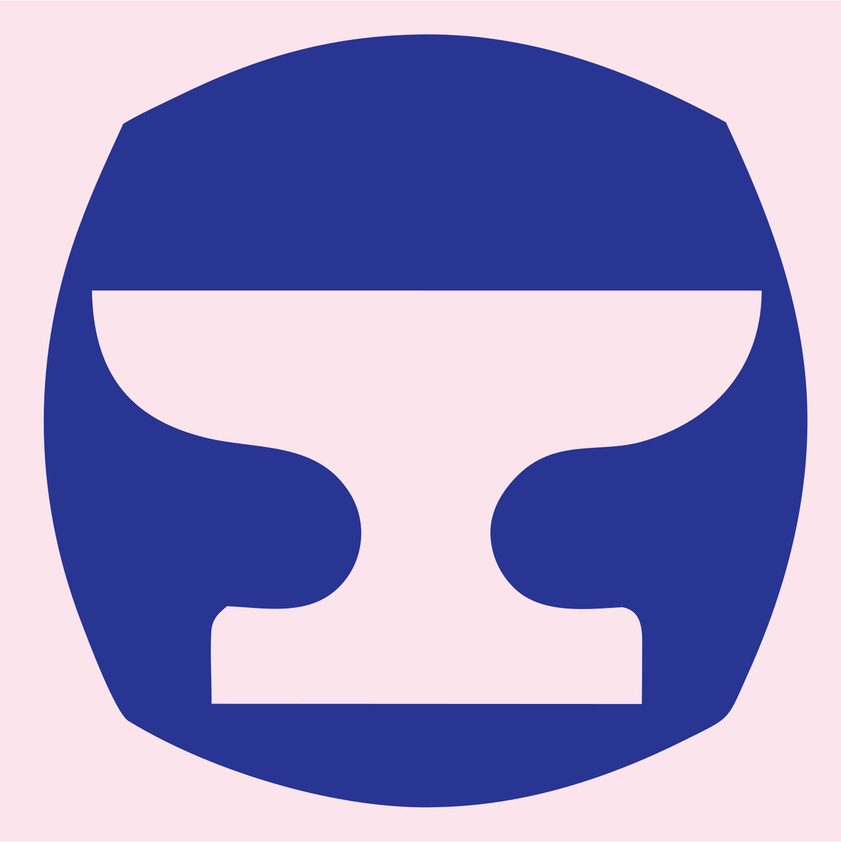 Negative Space Anvil Round Badge #fce4ec/#283593
