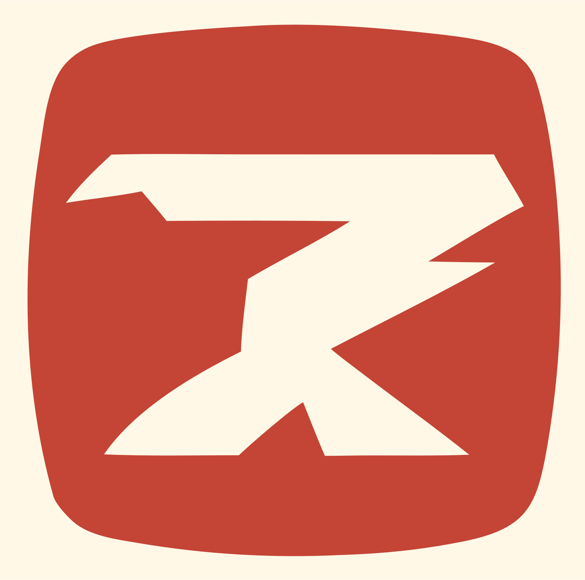 Negative Space Anvil App Icon #fff8e7/#c44536
