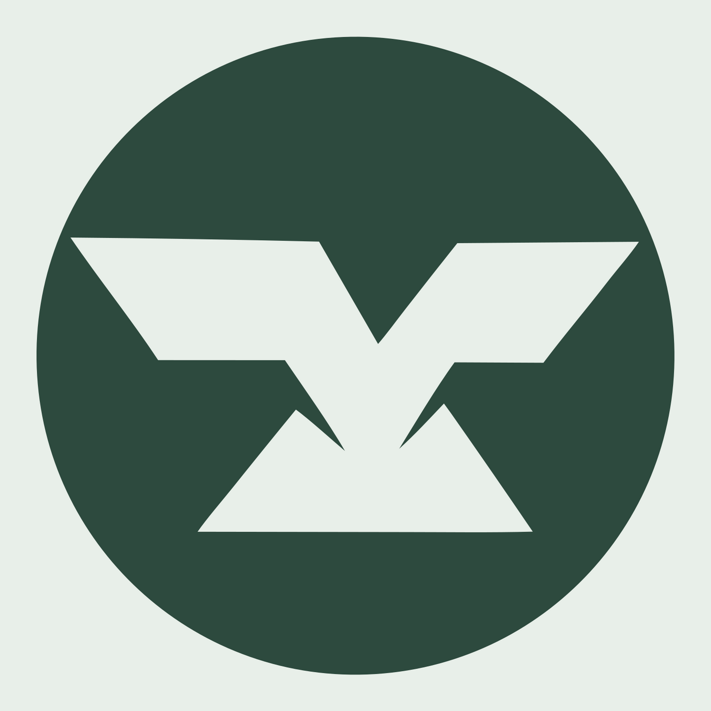 Negative Space Anvil Circle Mark #e8efe9/#2d4a3e