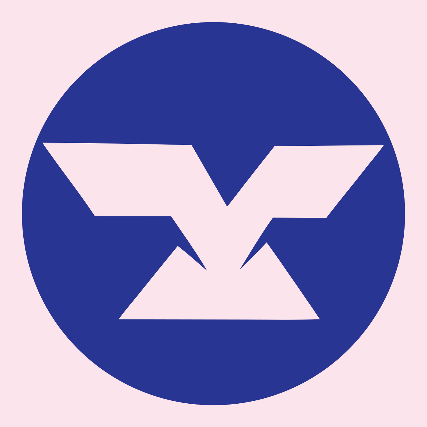 Negative Space Anvil Circle Mark #fce4ec/#283593
