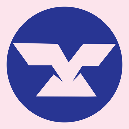 Negative Space Anvil Circle Mark #fce4ec/#283593