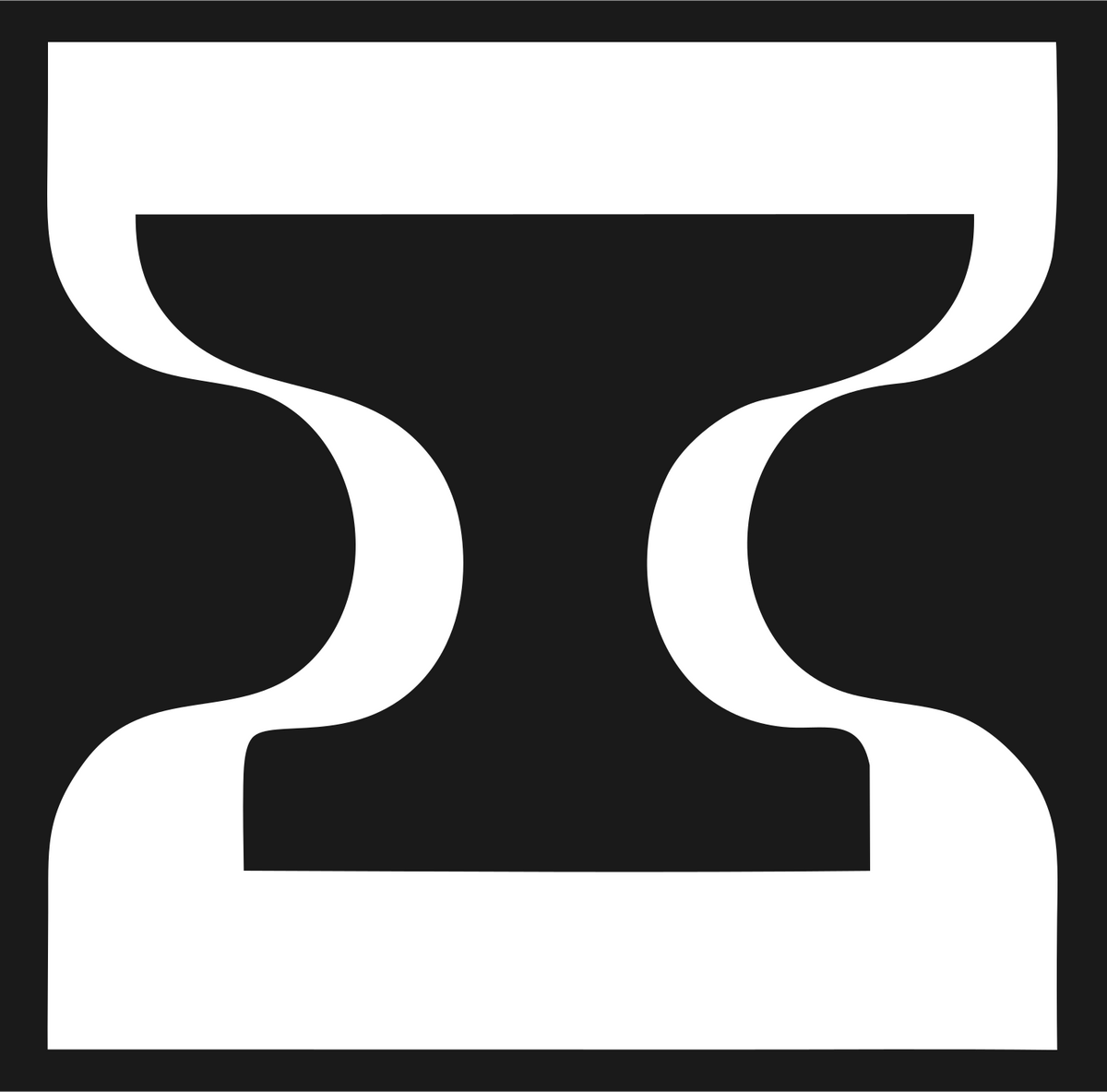 Negative Space Anvil Cutout Crest #1a1a1a/#ffffff