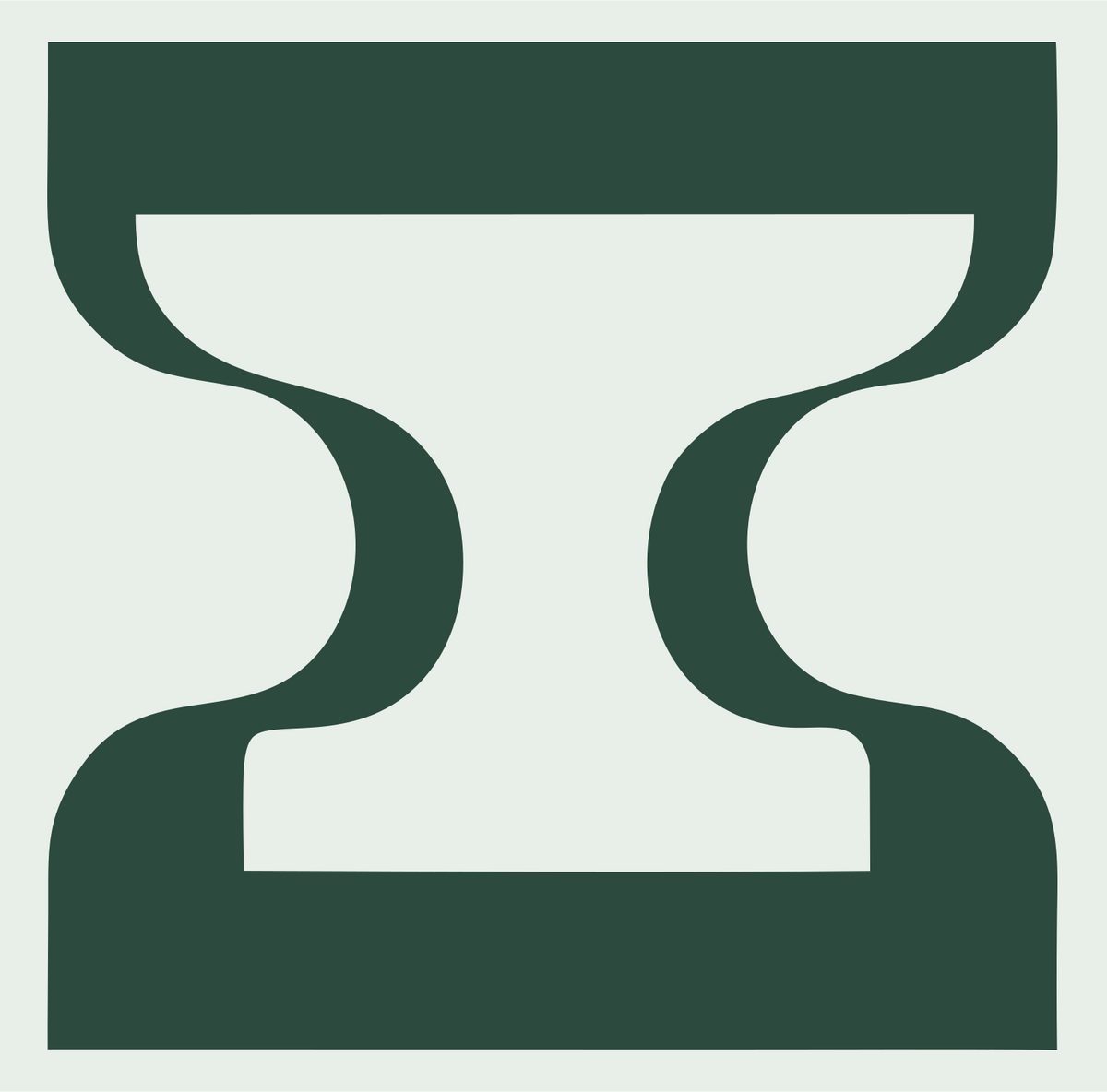 Negative Space Anvil Cutout Crest #e8efe9/#2d4a3e