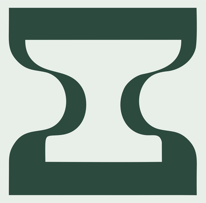 Negative Space Anvil Cutout Crest #e8efe9/#2d4a3e
